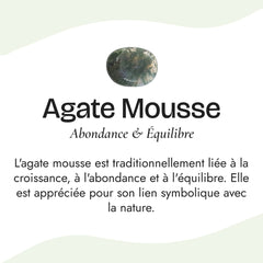 Pierre naturelle du Bracelet Ajustable "Sérénité" en Agate Mousse