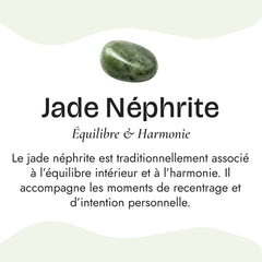 Pierre naturelle du Bracelet "Dhara" en Jade Néphrite