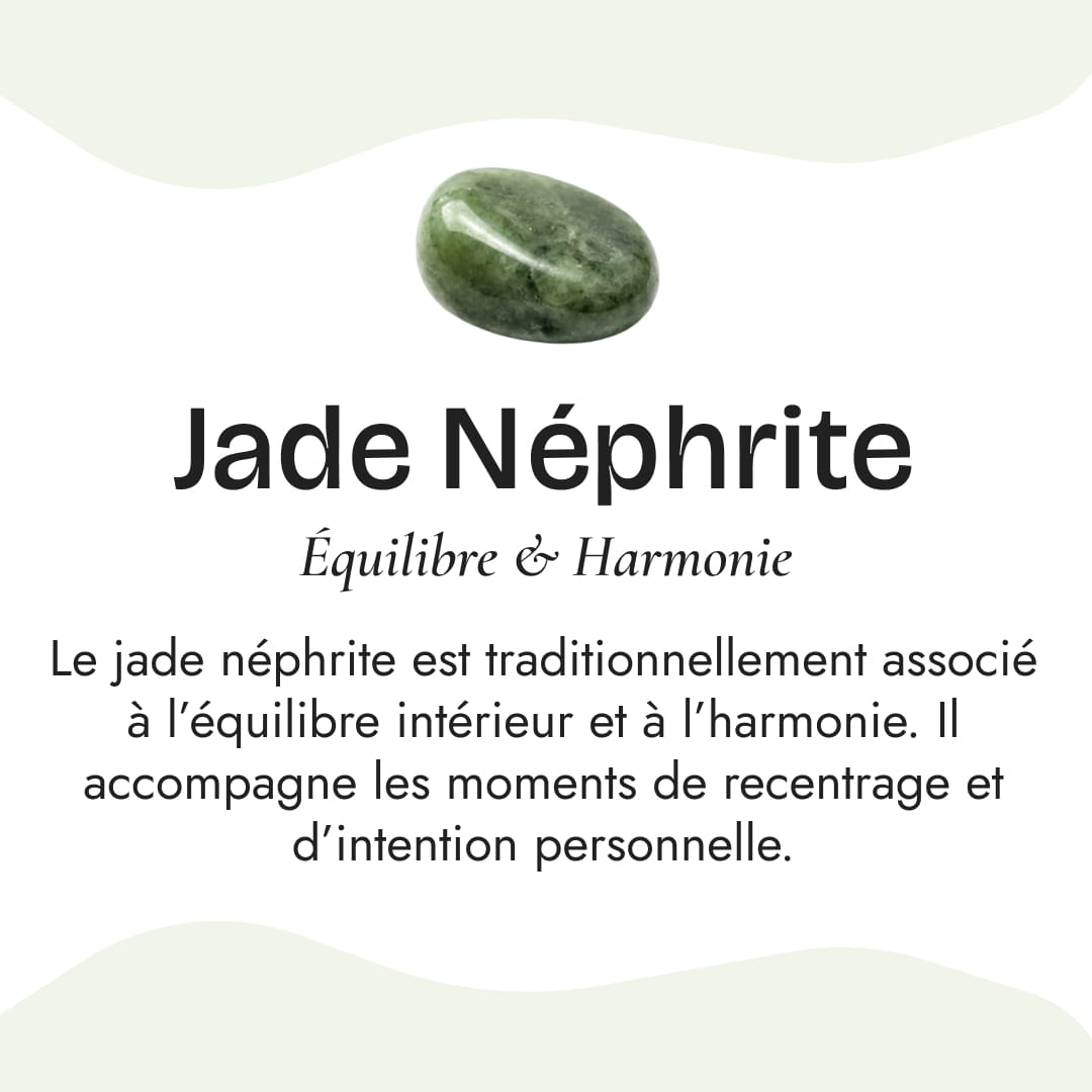 Pierre naturelle du Bracelet "Dhara" en Jade Néphrite