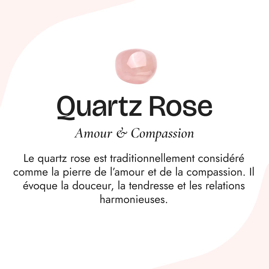 Pierre naturelle du Bracelet "Amour & Spiritualité" en Améthyste & Quartz Rose