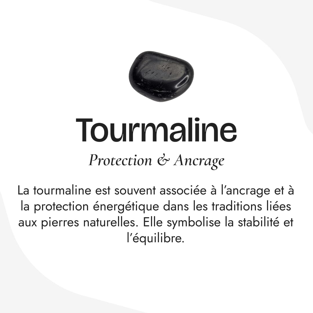 Pierre naturelle du Bracelet "Rempart" en Tourmaline Noire