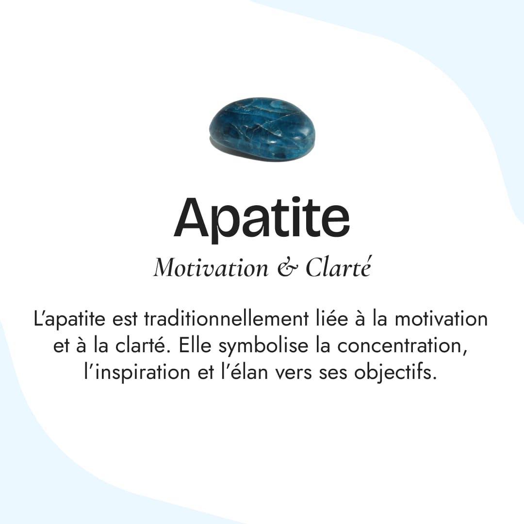 Pierre naturelle du Bracelet "Clarté Intérieure" en Apatite
