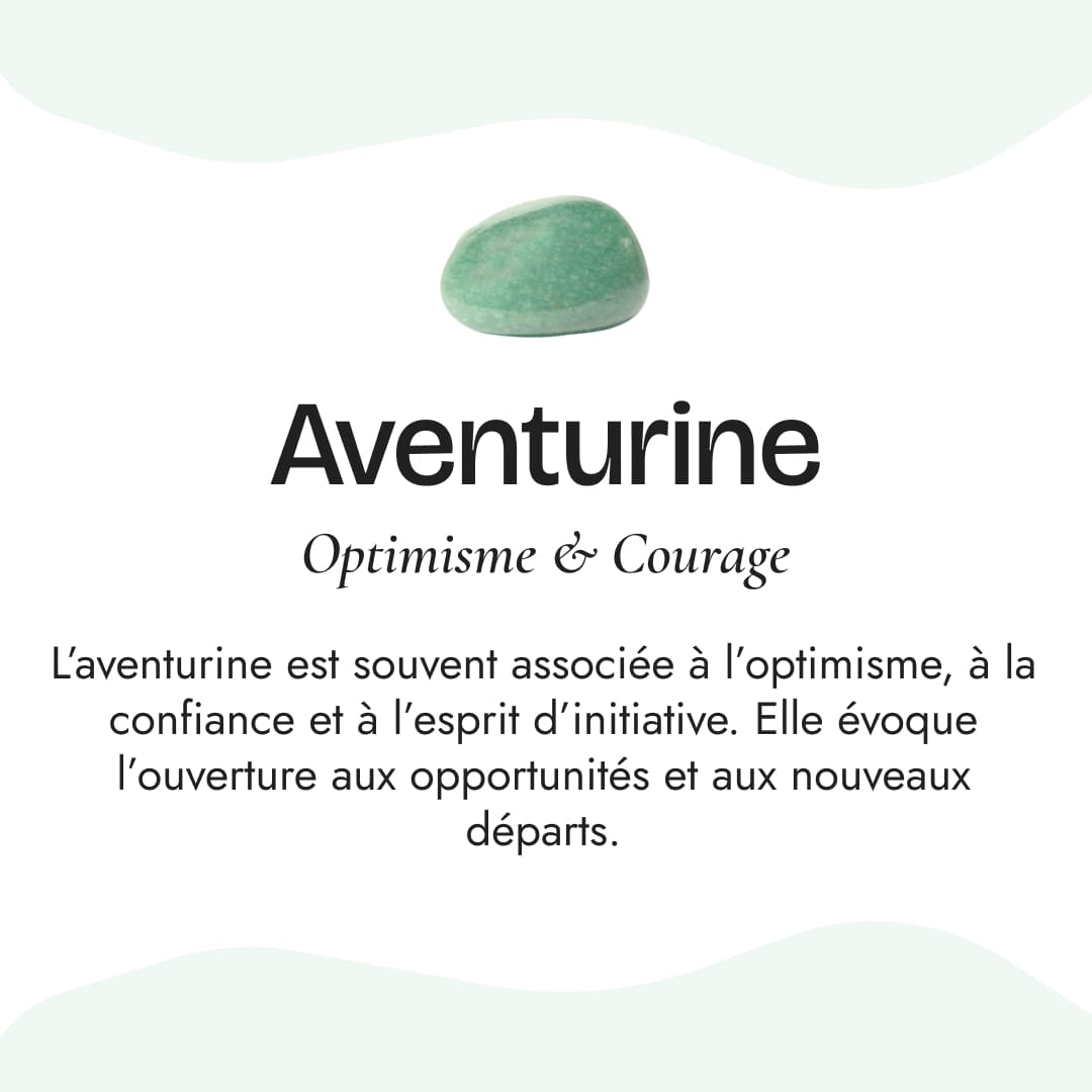 Pierre naturelle du Bracelet "Chance & Protection" en Aventurine, Malachite & Quartz Fumé