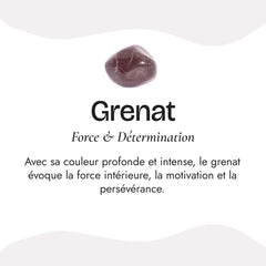 Pierre naturelle du Bracelet "Amour Infini" en Quartz Rose, Grenat & Quartz Fraise
