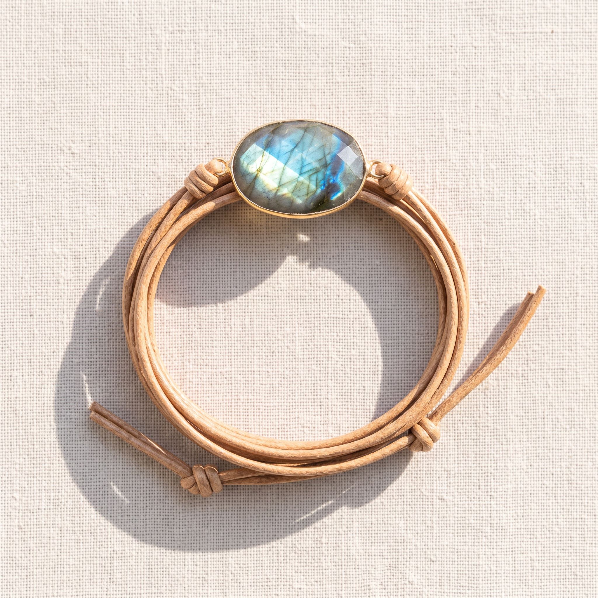 Bracelet "Bouclier de Lumière" en Labradorite, bracelet en pierres naturelles