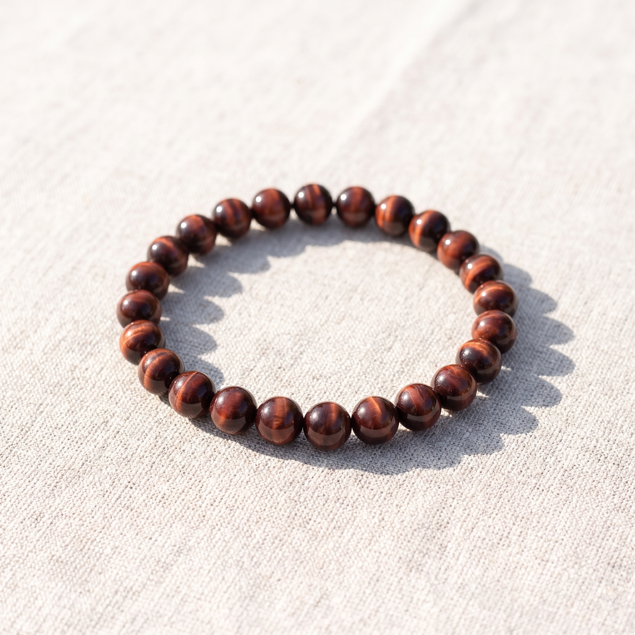 Bracelet "Bouclier Terrestre" en Œil de Taureau, bracelet en pierres naturelles