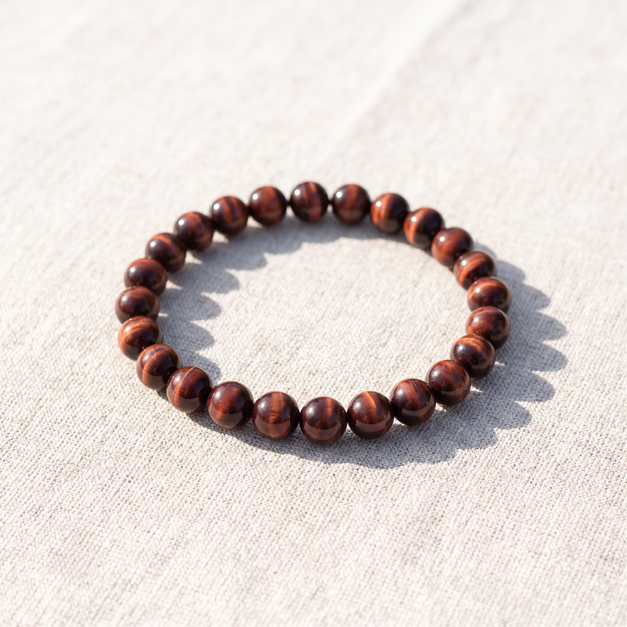 Bracelet "Bouclier Terrestre" en Œil de Taureau, bracelet en pierres naturelles