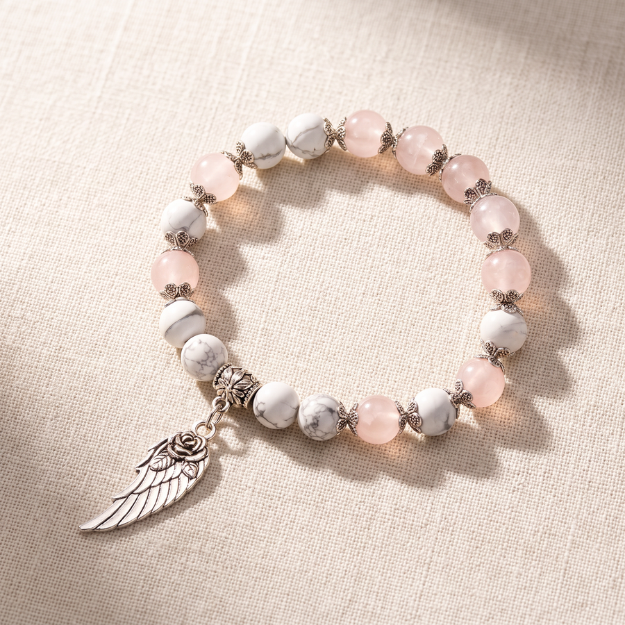 Bracelet "Aile d'Ange" en Pierres Naturelles, bracelet en pierres naturelles