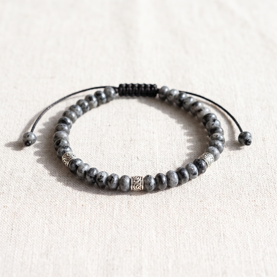 Bracelet "Force Intérieure" en Larvikite, bracelet en pierres naturelles