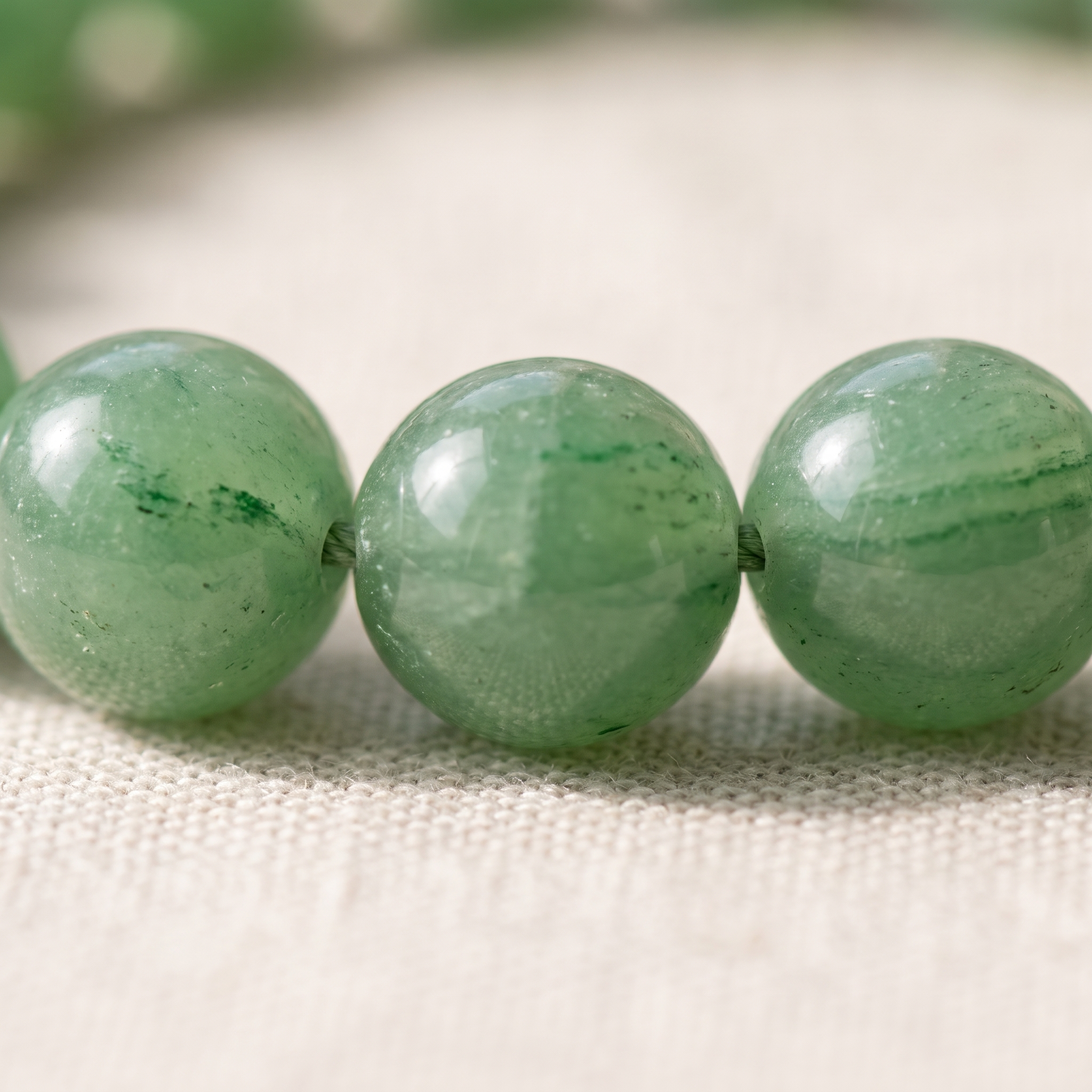 Détail des pierres du Bracelet "Opportunité" en Aventurine