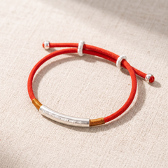 Bracelet Corde Rouge "Mantra" - Porte-Bonheur Symbolique, bracelet en pierres naturelles