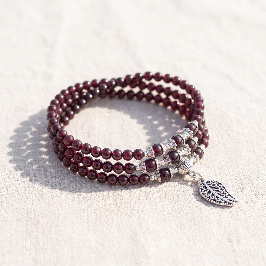 Bracelet Multi-tours "Abondance" en Grenat, bracelet en pierres naturelles