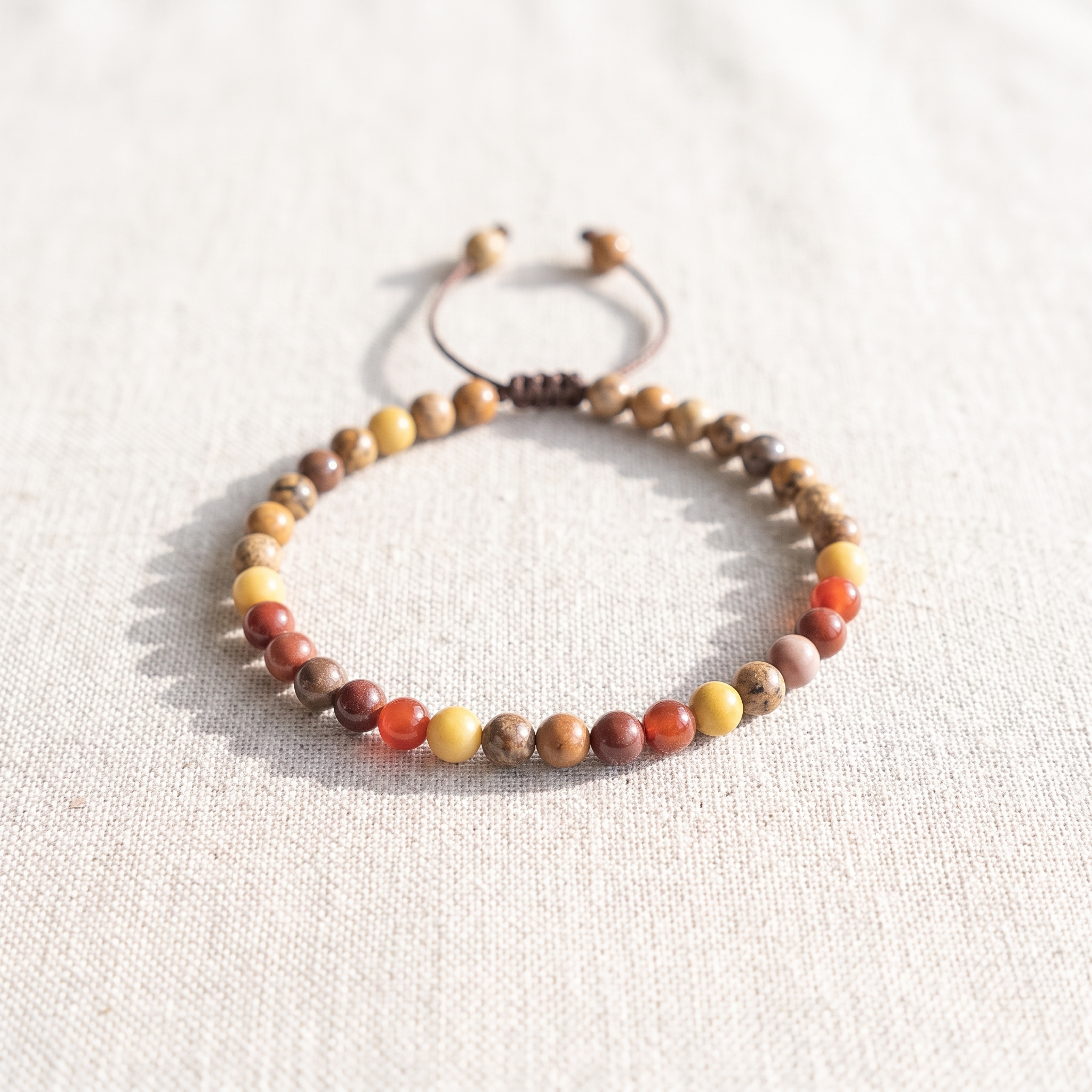 Bracelet Fin en Perles de Pierre de 4mm, bracelet en pierres naturelles