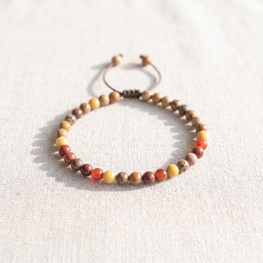 Bracelet Fin en Perles de Pierre de 4mm, bracelet en pierres naturelles