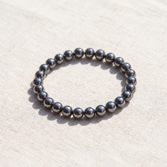 Bracelet "Symbole d'Ancrage" en Hématite, bracelet en pierres naturelles