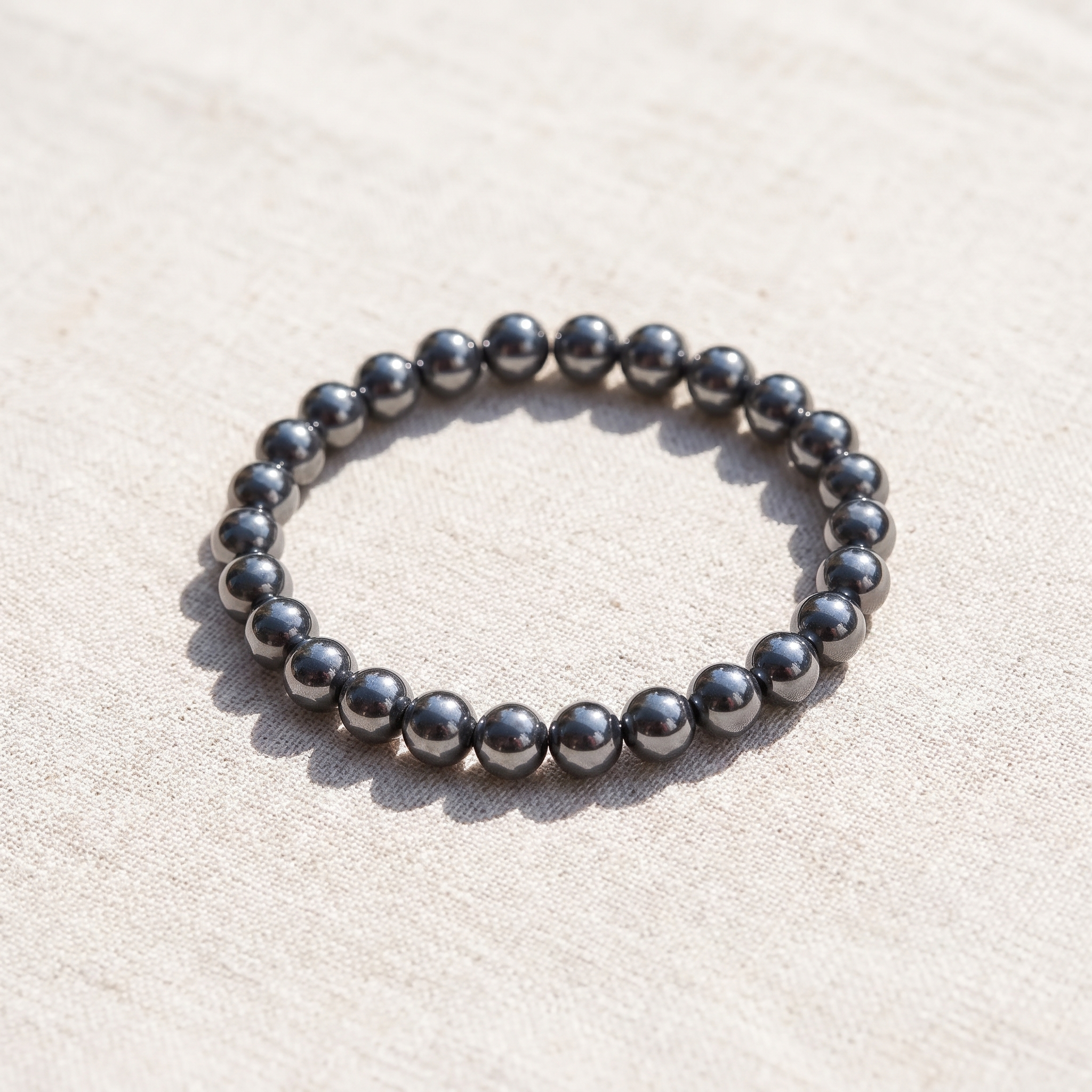 Bracelet "Symbole d'Ancrage" en Hématite, bracelet en pierres naturelles