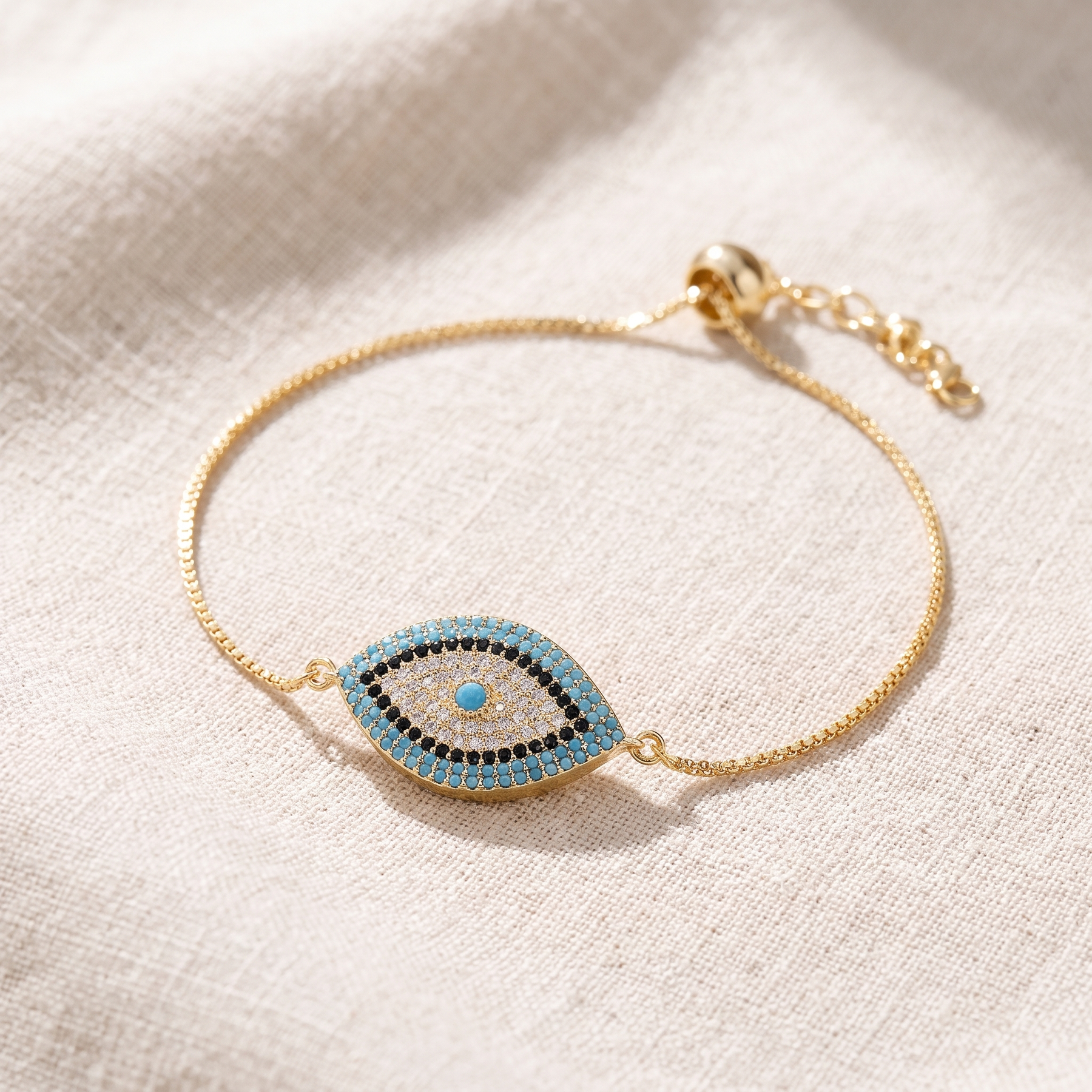 Bracelet Œil Bleu – Symbole Traditionnel contre le Mauvais Œil, bracelet en pierres naturelles