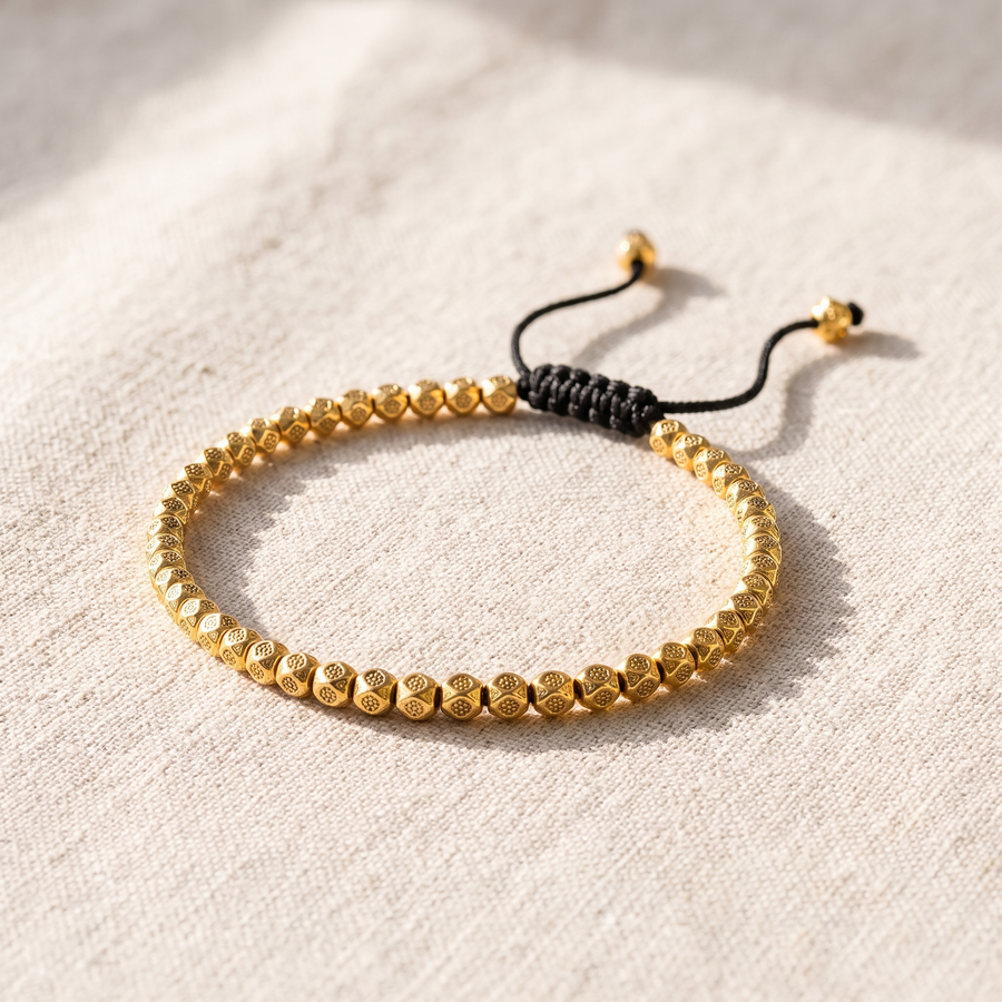 Bracelet "Vœu Tibétain" en Perles Facettées, bracelet en pierres naturelles
