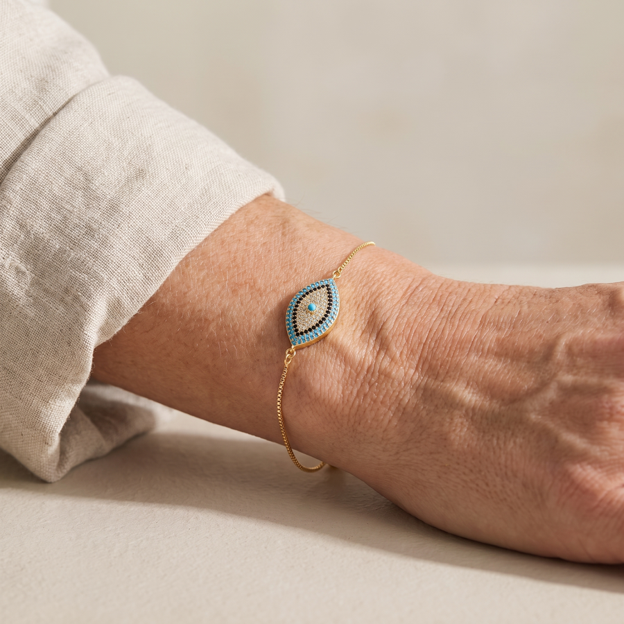 Bracelet Œil Bleu – Symbole Traditionnel contre le Mauvais Œil porté au poignet