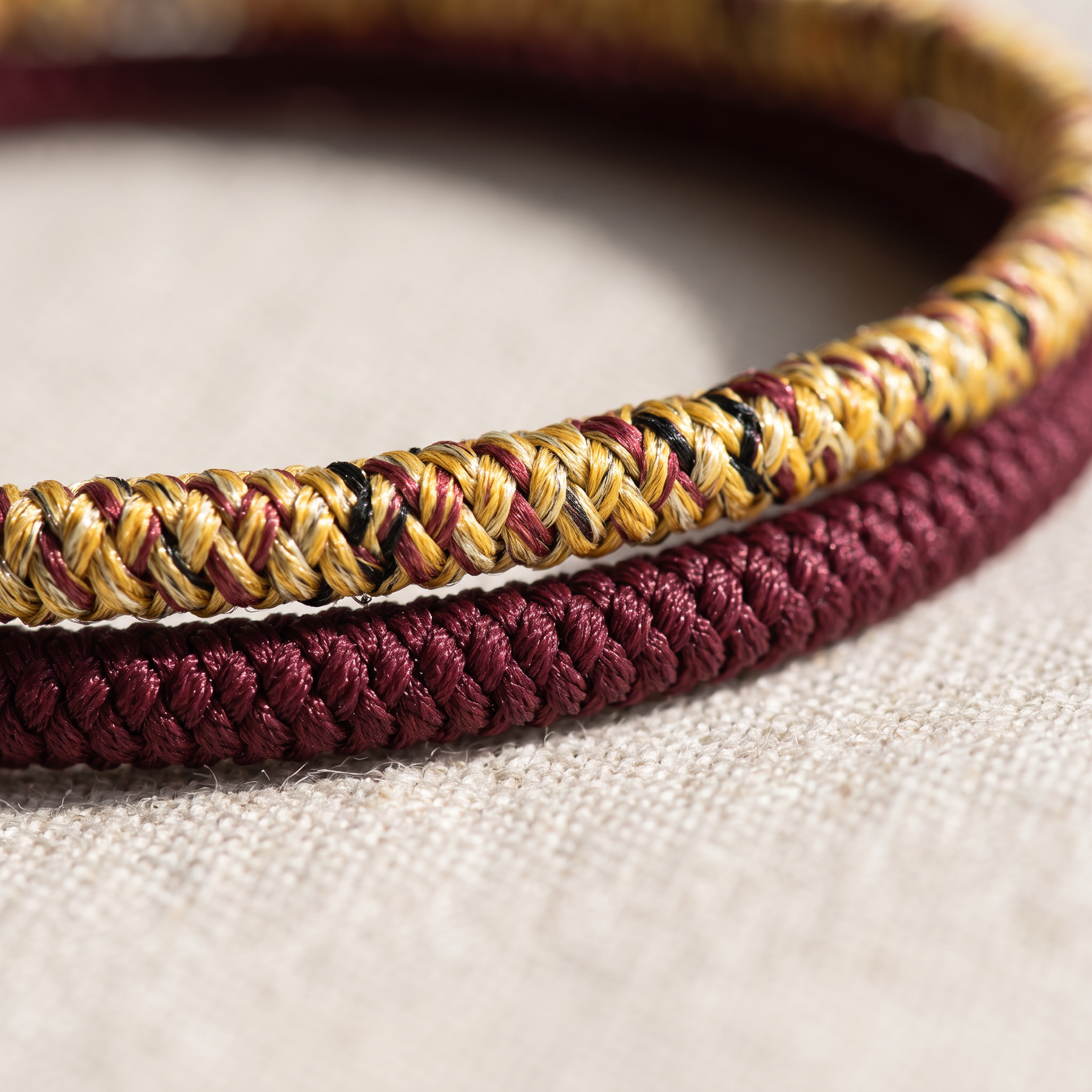 Détail des pierres du Trio de Bracelets Style Tibétain "Porte-Bonheur"