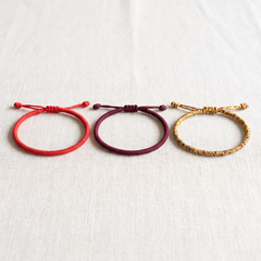 Trio de Bracelets Style Tibétain "Porte-Bonheur", bracelet en pierres naturelles