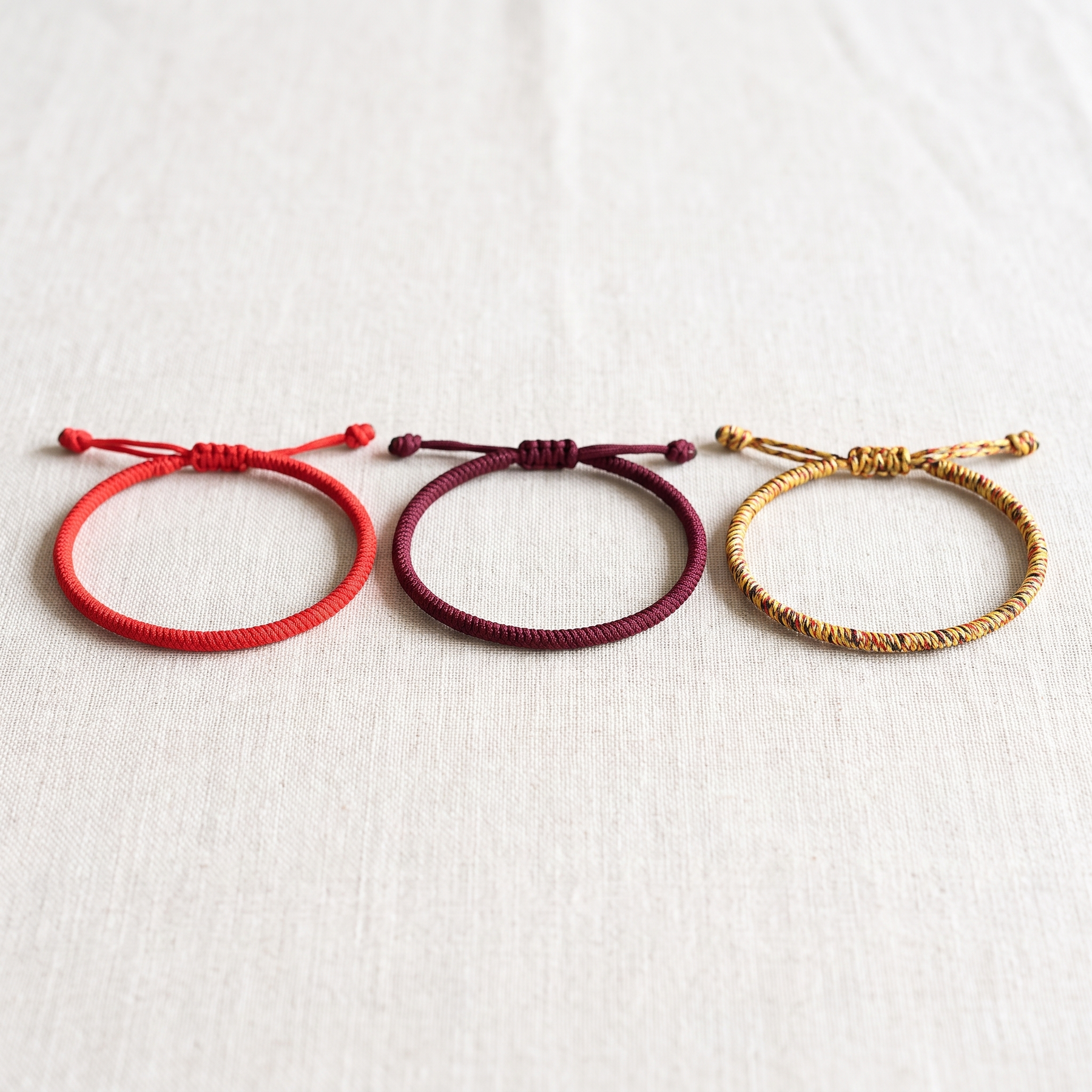Trio de Bracelets Style Tibétain "Porte-Bonheur", bracelet en pierres naturelles