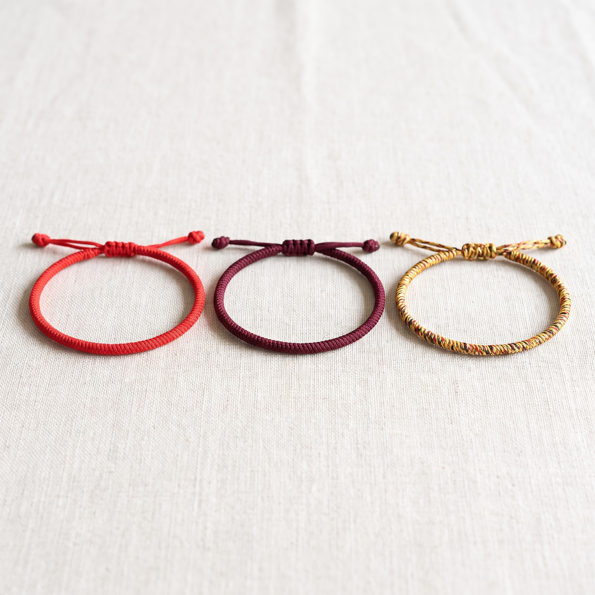 Trio de Bracelets Style Tibétain "Porte-Bonheur", bracelet en pierres naturelles