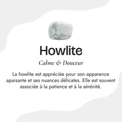 Pierre naturelle du Bracelet Mala "Douceur Féminine" en Howlite