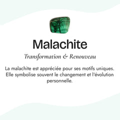 Pierre naturelle du Bracelet "Chance & Protection" en Aventurine, Malachite & Quartz Fumé