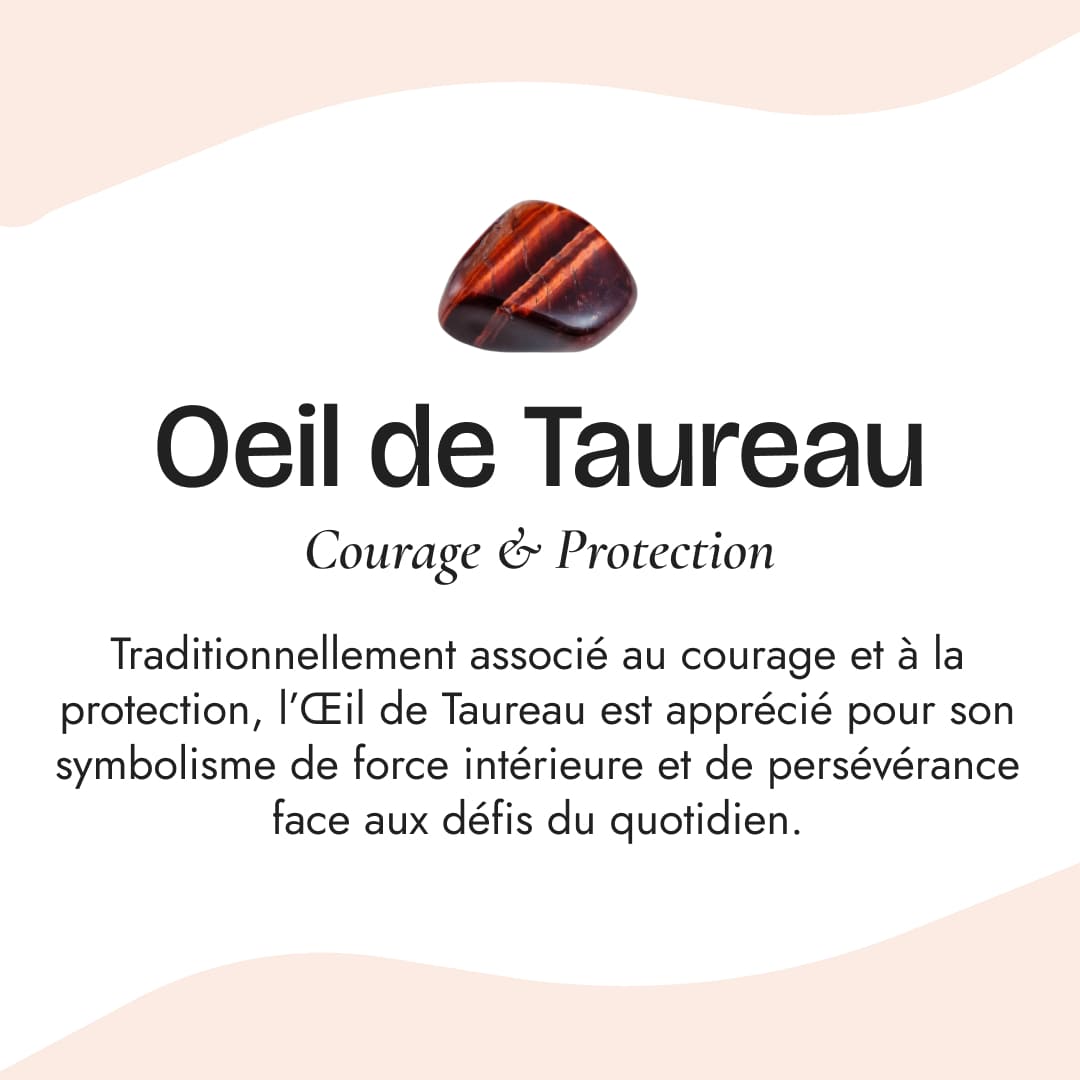 Pierre naturelle du Bracelet "Bouclier Terrestre" en Œil de Taureau