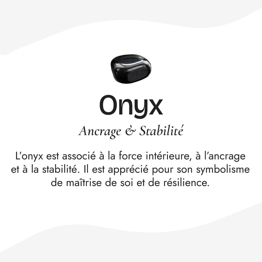 Pierre naturelle du Bracelet Wrap "Symbole de Maîtrise" en Onyx