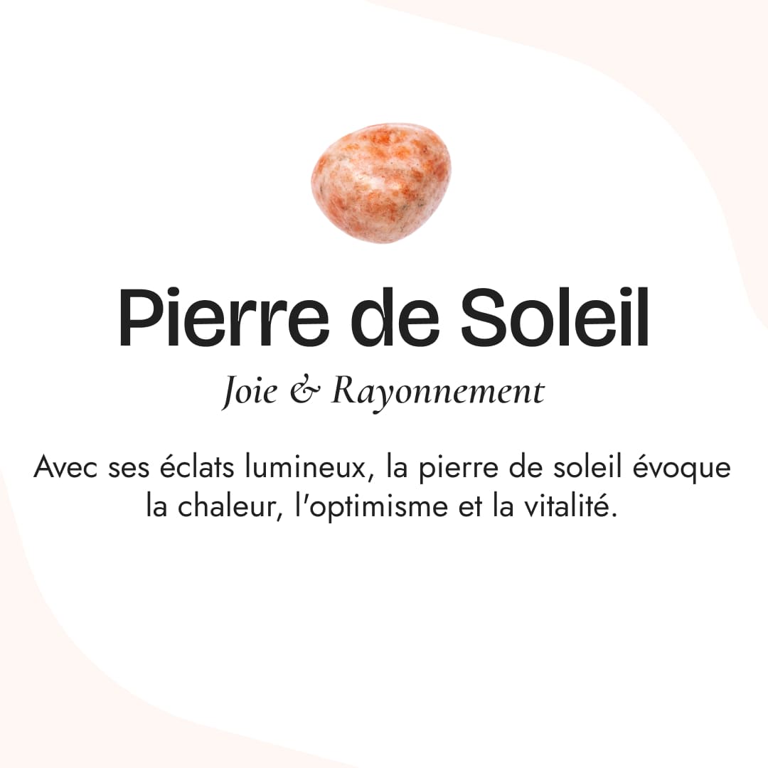 Pierre naturelle du Bracelet "Vénus" en Pierre de Soleil, Quartz Rose & Pierre de Lune